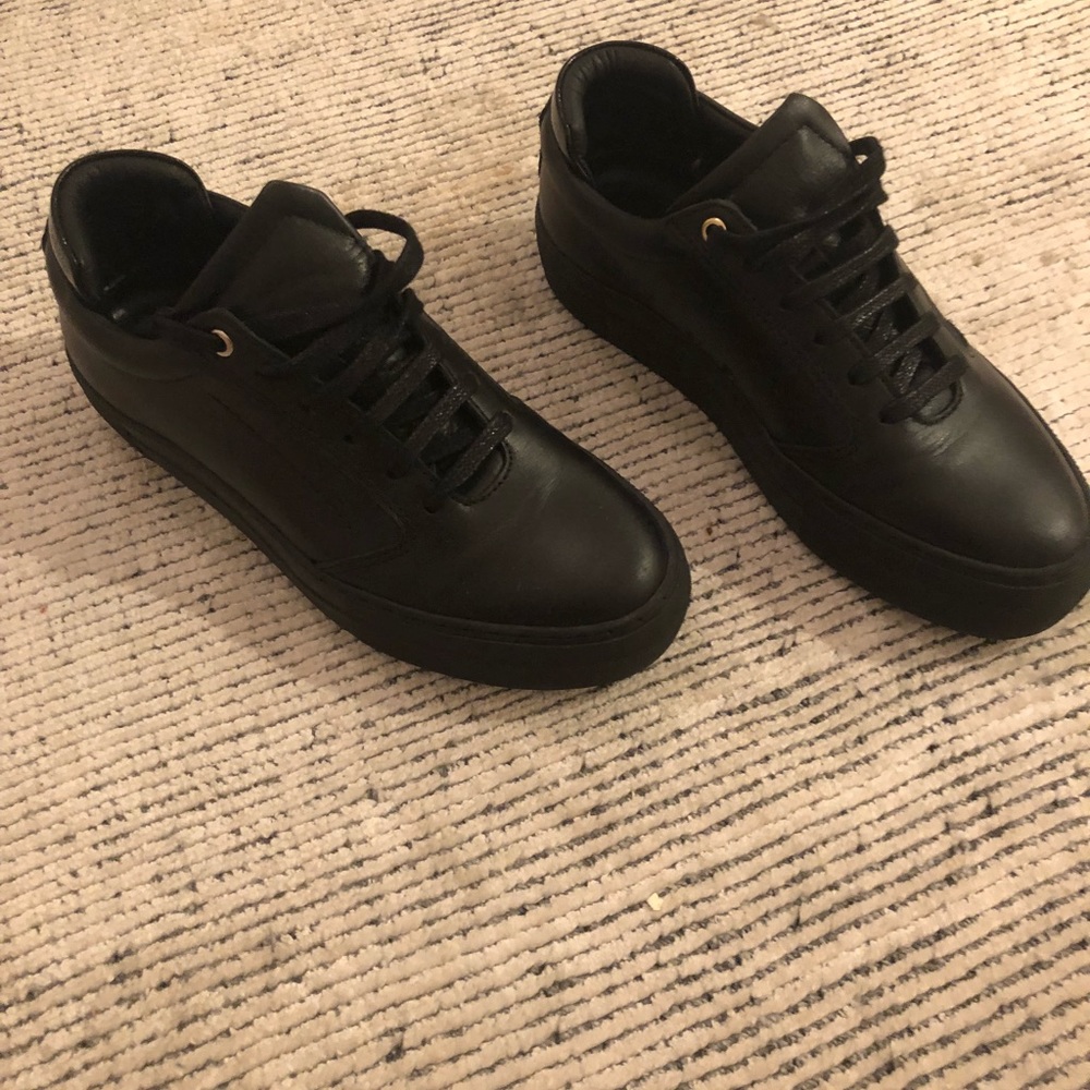 black sneakers